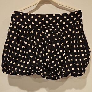 NWT Missguided Black & White Polka Dot Mini Bubble Skirt Sz. L